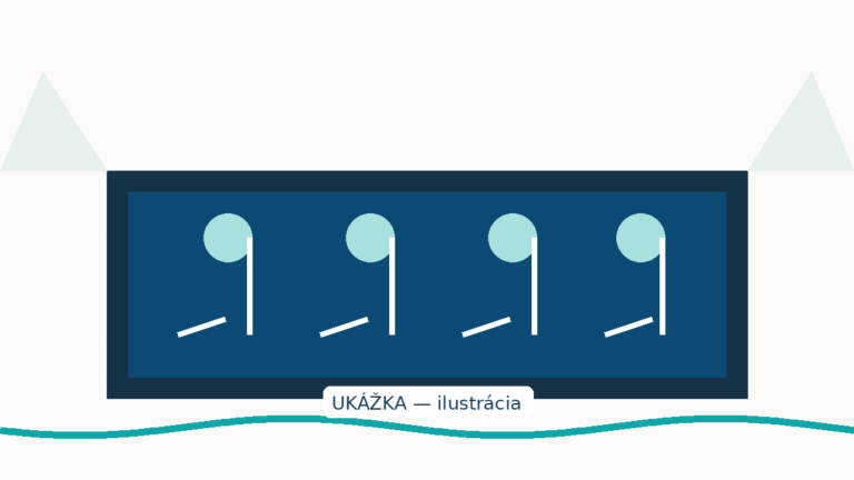 Abstraktná ilustrácia koncertného pódia s notovými balkmi — symbol hudobných podujatí.